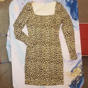 Square Neck Leopard Print Dress